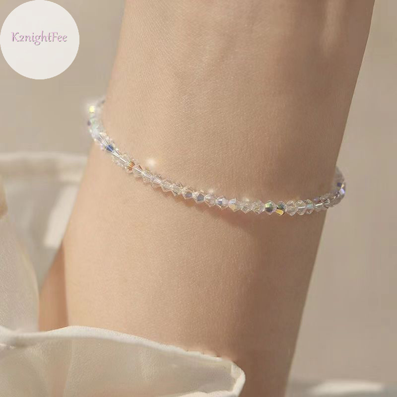 K2nightfee Siêu Nhấp Nháy Vòng Tay Pha Lê Siêu Chân Kết Cấu Ánh Sáng Lớp Đơn Giản Trang Sức Nữ Quà Tặng VN