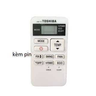 tay điều khiển remote từ xa điều hòa Toshiba ngắn-kèm pin-tay đầu bấm điều hòa Toshiba ngắn