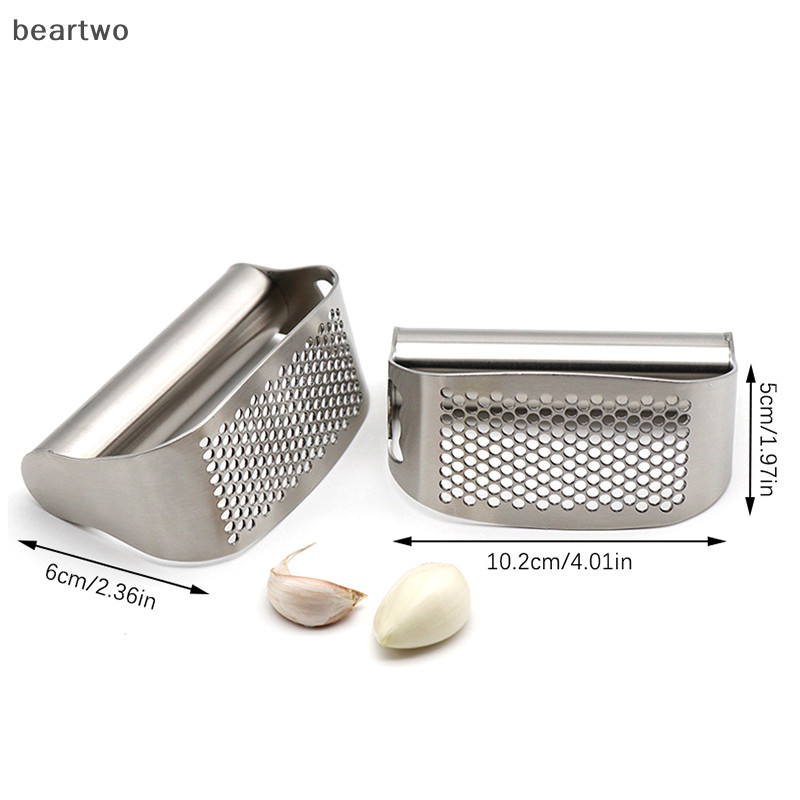 < Beartwo > Máy ép tỏi bằng thép không gỉ Hướng dẫn sử dụng Máy ép tỏi gừng Máy nghiền tỏi Cutg Dụng cụ cắt nhỏ Tiện ích nhà bếp Đẹp