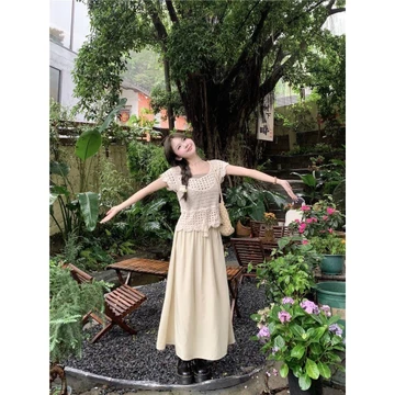 【Bess's house】set đồ nữ đi chơi,bộ đồ，set bộ,Bộ Đồ Nhẹ Nhàng Nữ Mùa Hè Dignified Rỗng Ren Áo Băng Đầm Camisole Cao Cấp Váy Ba Mảnh Bộ,set đồ nữ sang chảnh,bộ quần áo nữ mùa hè,bộ tole nữ,đồ 