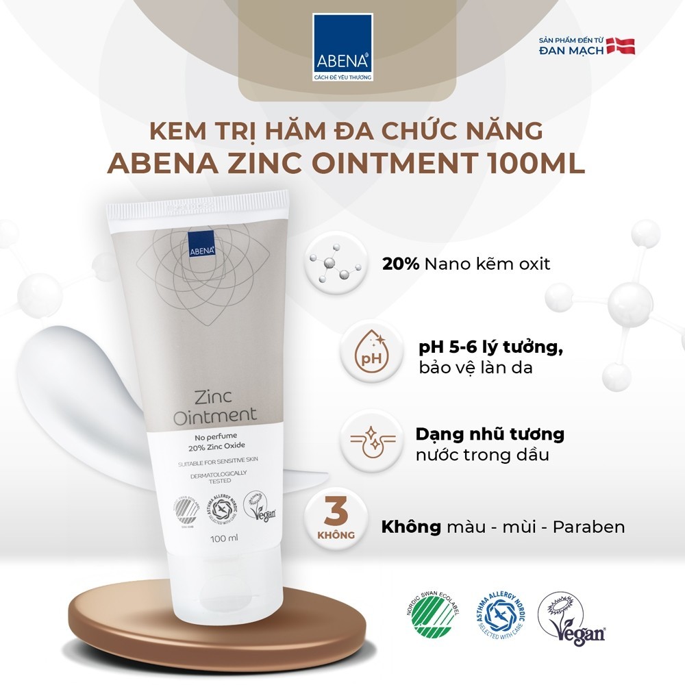 Kem chống hăm đa chức năng Abena Zinc Ointment - Nhập Khẩu Đan Mạch |  Shopee Việt Nam