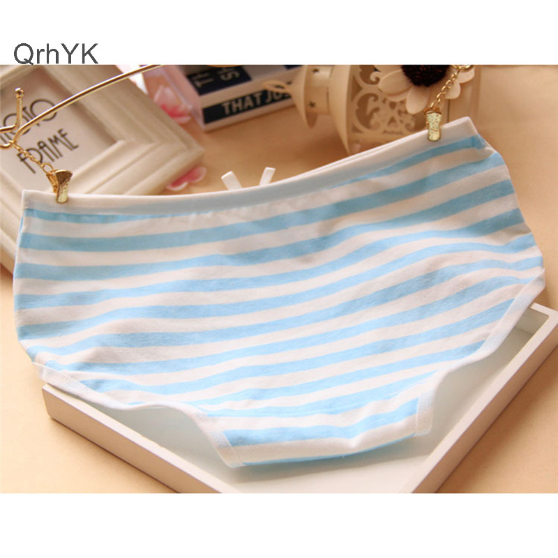 Thời Trang Nhà Máy Nữ Đáng Yêu Sọc Dễ Thương Nơ Quần Đùi Cotton Quần Lót Hipster Quần Lót QrhYK