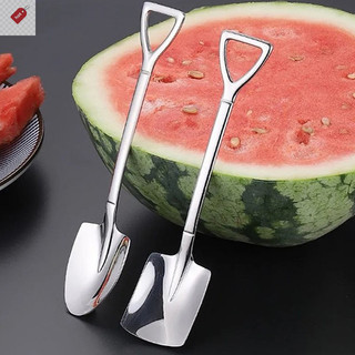 Alik 2 Cái / túi Sáng Tạo Xẻng Hình Thép Không Gỉ Thìa Cà Phê Thìa Trà Dưa Hấu Thìa Kem Muỗng Dao Kéo Phụ Kiện Nhà Bếp VN