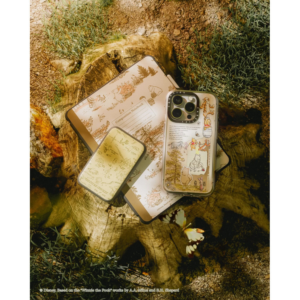 Casetify X Winnie the Pooh Vintage Collage Case Hút Từ Tính Trong Suốt Cứng Acrylic Lưng TPU Edge Case Vỏ Điện Thoại Ốp Lưng Tác Động Cho Apple IPhone 13 14 15 Pro Max