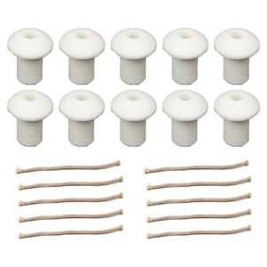 BTF Cotton bấc và gốm sứ Bộ giữ ngọn lửa ổn định trong cồn Đèn dầu 10 chiếc Thích hợp cho nhiều loại đèn thủy tinh
