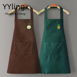 YYlingx Tạp Dề, Chống Thấm Nước Nhà Bếp Chống Dầu, PVC Có Thể Lau Tay Không Tay Móng Tay Nghệ Thuật Cafe Bảo Hộ Lao Động