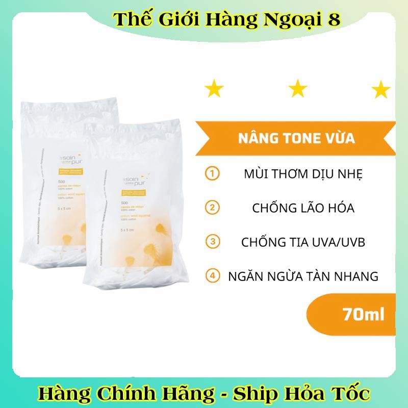 Bông Tẩy Trang Pháp Tetra Medical Carrés De Coton 500/600 miếng Le Soin Làl'état Pur của Pháp