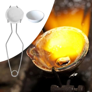 Exhila Thạch Anh Nóng Chảy Crucible Set Roi Tongs Kim Loại Khuôn Vật Dụng Vàng Nóng Chảy Bộ Nồi Nhỏ Thích Hợp Cho Je