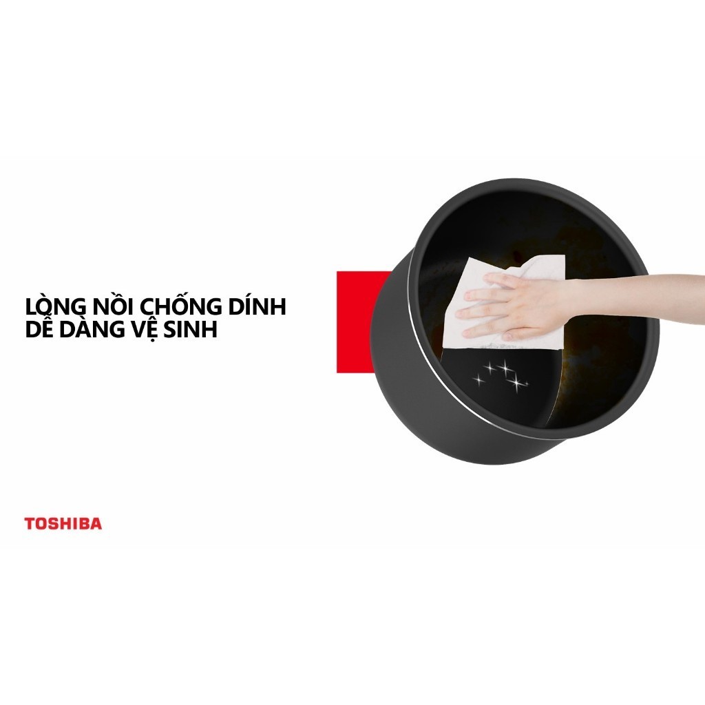Nồi cơm nắp gài Toshiba RC-10JH1TVN(N) 1L/ RC-18JH1TVN(N) 1.8L - Bảo hành chính hãng 12 tháng