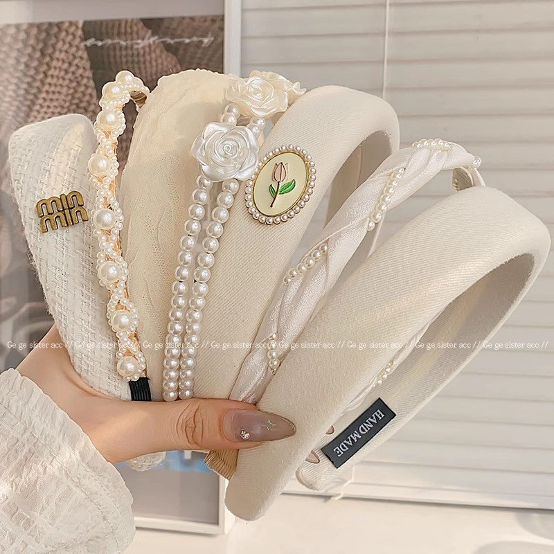 Băng Đô Nữ Sang Trọng Thu Đông Phong Cách Hàn Quốc Băng Đô Nữ Ngọc Trai Băng Đô Thời Trang Phụ Kiện Tóc