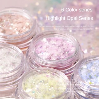 Móng tay nghệ thuật nổi bật Opal bột trang sức thổ cẩm Ice pha lê Edelweiss bột không thường xuyên Sequins Nail trang trí công cụ làm móng tay cho cửa hàng móng tay