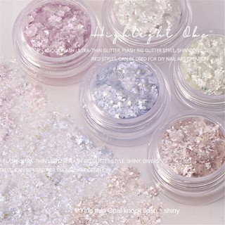 Móng tay nghệ thuật nổi bật Opal bột trang sức thổ cẩm Ice pha lê Edelweiss bột không thường xuyên Sequins Nail trang trí công cụ làm móng tay cho cửa hàng móng tay