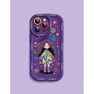 Ốp điện thoại Graffiti cô gái ngọt ngào cho iPhone 16 / 15 / 14 / 13 / 12 / X / 7 / 11 / Plus / pro Max Vỏ bảo vệ chống phồng bao gồm toàn bộ silicon mờ mềm bền chống rơi