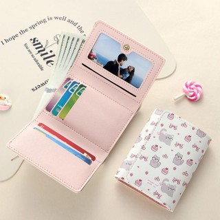 Ví đựng tiền xu SAVORBOX, Ví ngắn bằng da PU nơ, Hộp đựng thẻ hoạt hình Kitty dễ thương dành cho sinh viên
