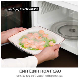 Combo 3 túi 100 màng bọc thực phẩm pe túi gấu bọc thức ăn có chun co giãn tái sử dụng