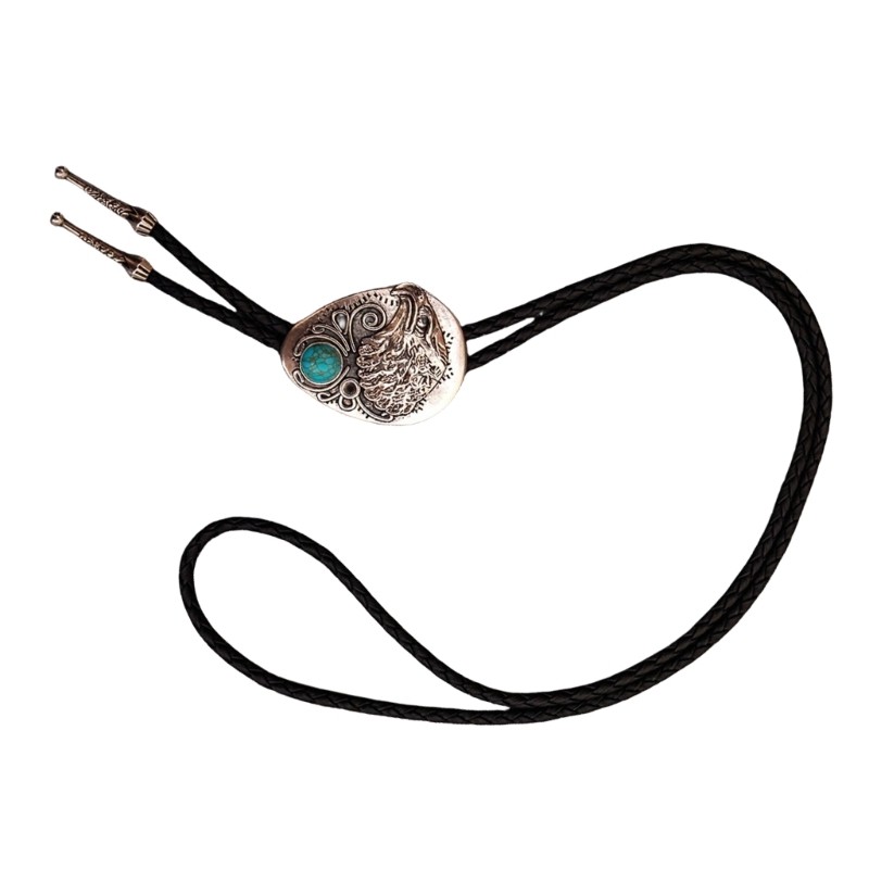 Dasbsug Rodeos Bolo Tie Dành Cho Nam Nữ Kim Loại Đại Bàng Bướm Mặt Dây Da Cà Vạt