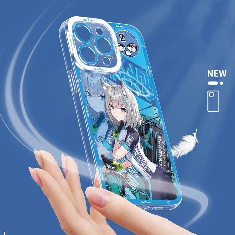 Anime Blue Archive Vỏ Điện Thoại Tương Thích Cho IPhone 11 14 15 16 Pro Max 14 15 16 Plus Vỏ Hoạt Hình Trong Suốt Chống Sốc Mềm Bảo Vệ Trong Suốt Vỏ Thời Trang TPU
