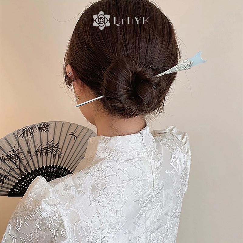Qrhyk Cổ Điển Trung Quốc Tóc Dính Chân Nữ Hoa Ngôi Sao Tươi Handmade Kẹp Tóc Quyến Rũ Phụ Kiện Trang Sức Đồ Trang Trí Tóc Mới