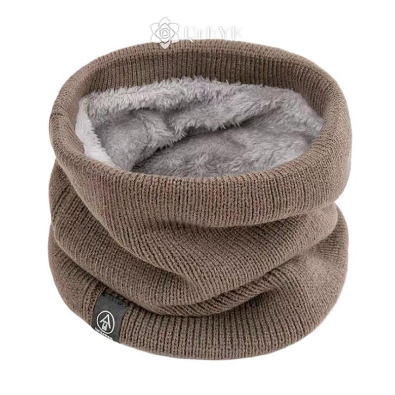 Qrhyk Khăn Dệt Kim Mùa Đông Ấm Áp Ngáy Khăn Chắc Chắn Làm Dày Lông Len Cổ Ấm Unisex Nam Cổ Khăn Vòng Nữ Chui Đầu Khăn Mới