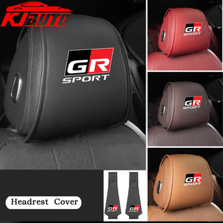 Toyota GR Thể Thao Da Ghế Ô Tô Tựa Đầu Vỏ Bảo Vệ Phụ Kiện Nội Thất Cho Xe Toyota Vios Raize Wigo Rush Veloz Yaris Ativ Innova Avanza Altis Fortuner Hilux Corolla Cross