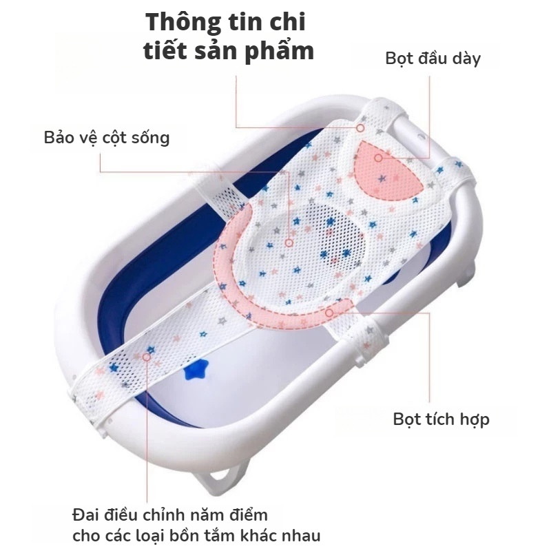 【SKISOPGO】Lưới Tắm Cho Bé， Chống Trượt Dễ Chịu，Lưới Tắm Cho Bé Sơ Sinh Cao Cấp Gấp Gọn Điều Chỉnh Kích Thước