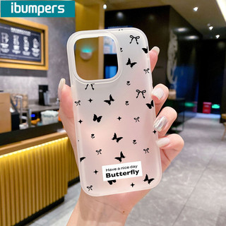 ibumpers Ốp Lưng iPhone Hàn Quốc Xinh Hoa Bướm In Hình Trong Suốt nhám Ốp Điện Thoại TPU Mềm Silicon Chống Sốc Chống Bẩn Cho Iphone 16 15 14 12 13 11 Pro Max IP 7 8 Plus X XS XR