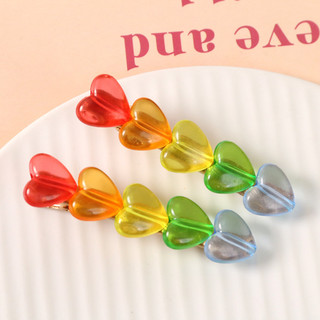 Phụ kiện acrylic DIY hình trái tim nhỏ màu kẹo ngọt ngào đa năng, bông tai, kẹp tóc, vật liệu ốp điện thoại bán buôn