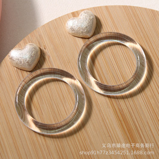 Phong cách Nhật Bản, phụ kiện acrylic hình tròn trắng sữa 3D, khung rỗng, phụ kiện DIY, bông tai, phụ kiện tóc, nguyên liệu