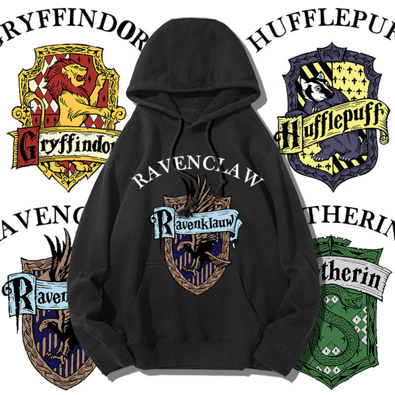 [Giao hàng trong ngày] Cotton Size Lớn Tay Dài Harry Potter Thu Đông Nam Nữ Plus Phong Cách Nhung Mỏng In Hình Mũ T Phù Hợp Với Cặp Đôi Mặc