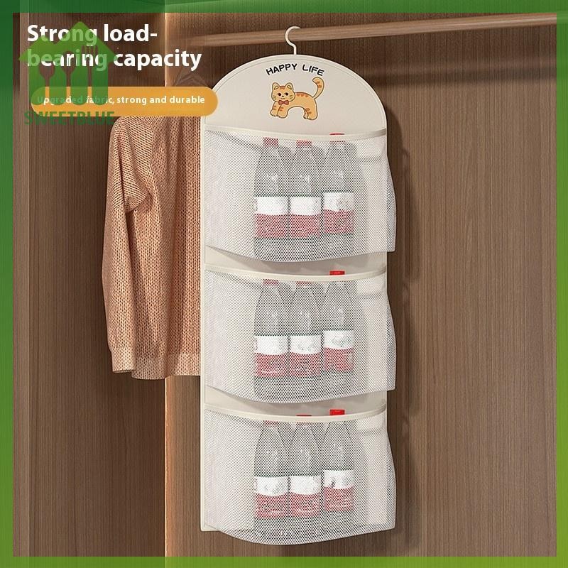 SWEET 2 / 3 Lớp Dung Tích Lớn Túi Lưới Bảo Quản Quần Lót Tất Túi Bảo Quản Tủ Quần Áo Thoáng Khí Tổ Chức Có Móc Treo Quần Áo n