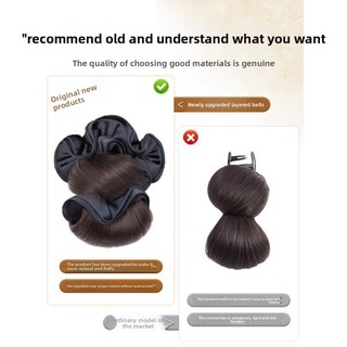 Nußpace Bun Head Tóc Giả Tóc Tổng Hợp Màu Đen, Dễ Dàng Gắn Với Kẹp Và Dây Buộc