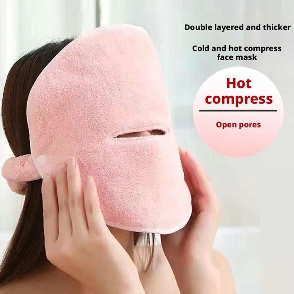 Nóng Mặt Khăn Hơi Nước Làm Đẹp Lạnh Nóng Thấm Hút Khăn Mặt nạ Dưỡng Ẩm Bao Khăn R4t9