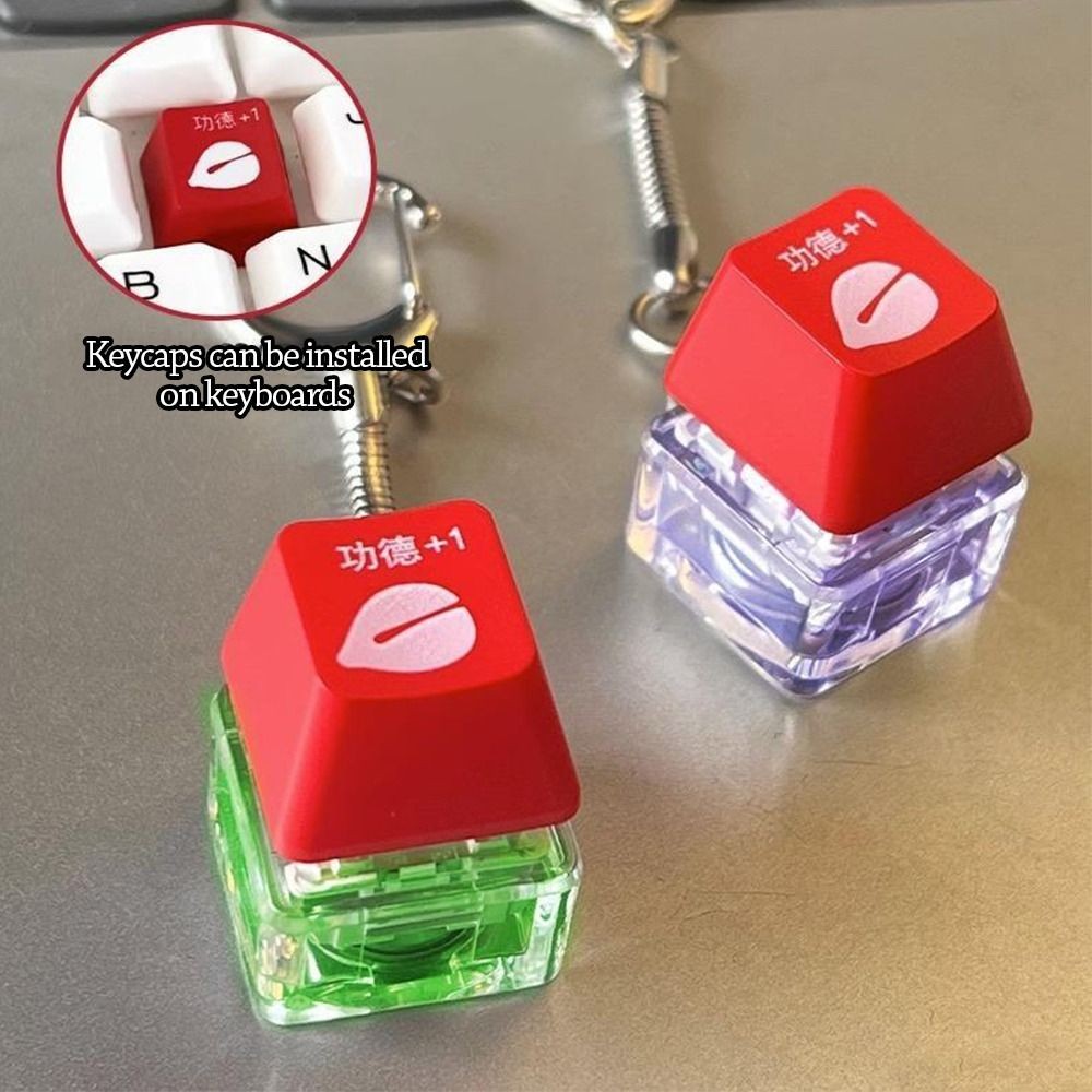 JIGK Fidget Móc Khóa, Bàn Phím DIY Keycap Ngón Tay Bàn Phím Mũ, Giảm Căng Thẳng May Mắn Phím Nút Clicker Đồ Chơi