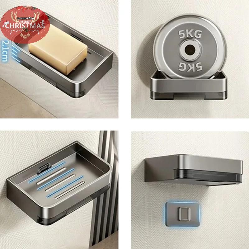 XUAN Phòng Tắm Giá Đỡ Xà Phòng Treo Tường Xà Phòng Xốp Giá Đỡ Người Tổ Chức Thoát Nước Đôi Món Ăn Xà Phòng Phụ Kiện Phòng Tắm VN
