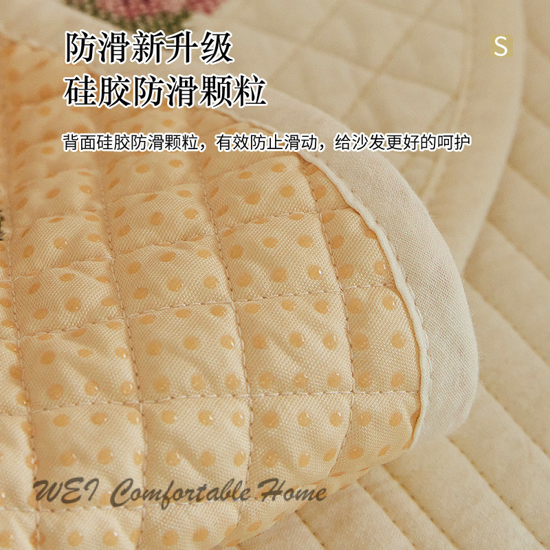 Retro Pháp Mục Vụ Sofa Đệm Bốn Mùa Đa Năng 2025 Phong Cách Mới Chống Trơn Trượt Cotton Nguyên Chất Đệm Sofa Bao Khăn Vải