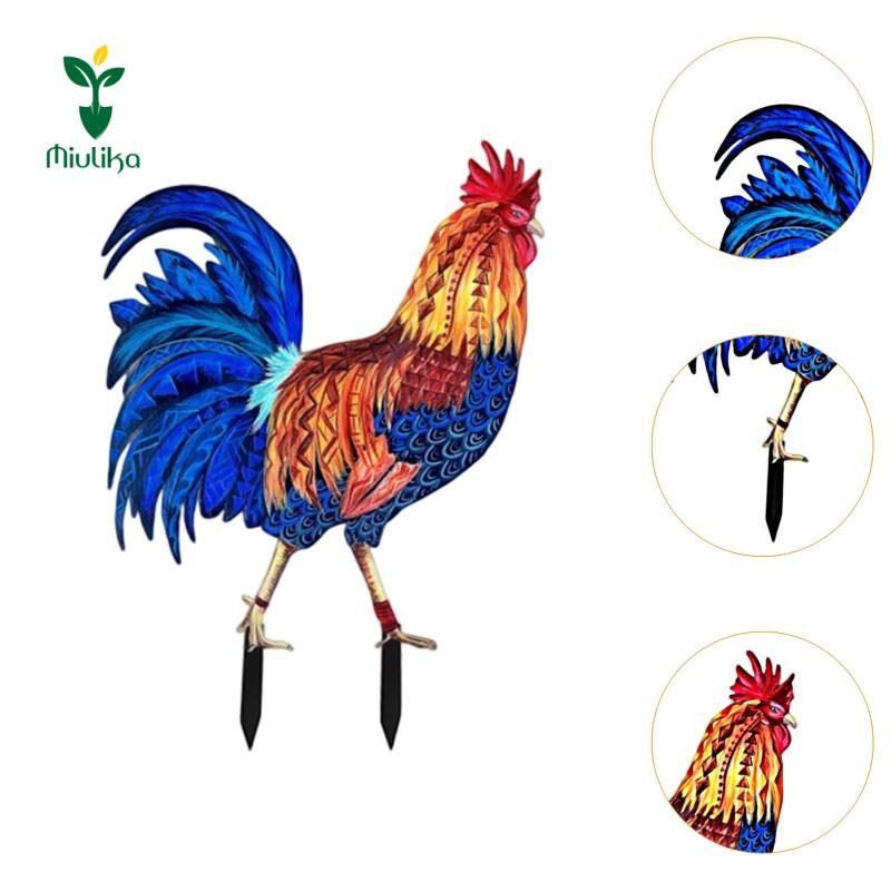 Miulika Gà Trống Vườn Cổ Phần Động Vật Điêu Khắc Nhựa Đứng Sân Cổ Phần Quà Tặng Dễ Dàng Sử Dụng Tượng Gà Trống Cho Sàn Sân Ngoài Trời