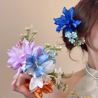 DREJEW Kẹp tóc bên hoa phong cách kỳ nghỉ thời trang nhỏ tươi mỏ vịt kẹp phụ kiện tóc đa năng dành cho nữ