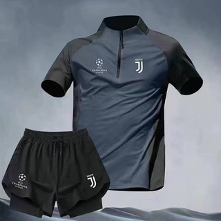 2324 UEFA UEFA Same Style Summer Football Training Suit Sports Suit Men's Running Quick-Drying T-shirt Shorts PWvv