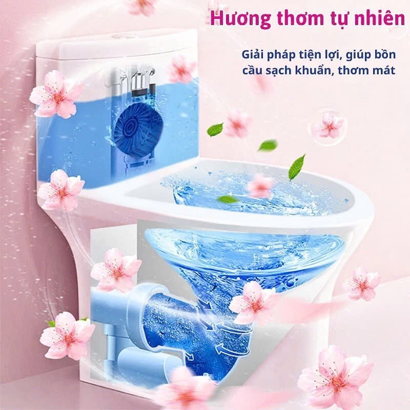 Hộp 4 Viên Tẩy Bồn Cầu Khử Mùi Hôi, Viên Thả Bồn Cầu Loại Bỏ Mảng Bám Diệt Sạch Vi Khuẩn Sử Dụng 20 Lần Xả Trên 1 Viên
