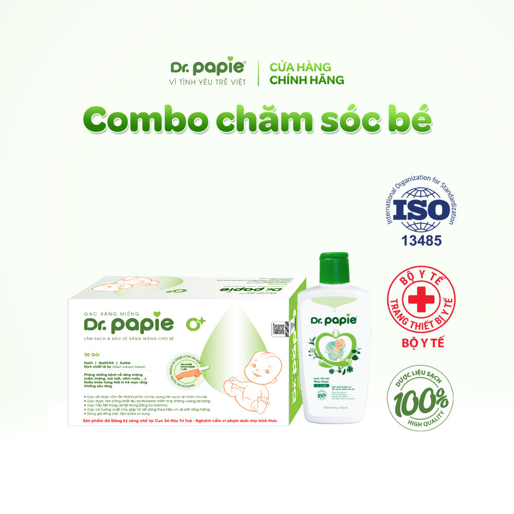 Combo Tắm Gội Mát Da Giảm Rôm Sảy, Vệ Sinh Khoang Miệng Ngừa Tưa Lưỡi Cho Bé Sơ Sinh