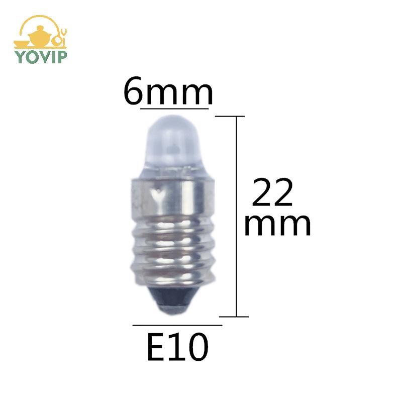 YOVIP 2 Bóng đèn LED E10 3V/6V thay thế cho đèn pin, ánh sáng trắng ấm VN