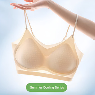 『 Brelira 』 Áo ngực nền không dây Ice Silk Thin Cốc cố định Làm mát liền mạch Nhẹ thoáng khí Hỗ trợ nâng vô hình Thoải mái​​