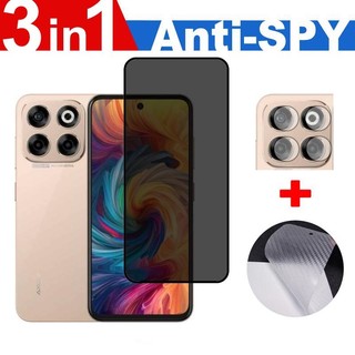 Dành Cho ZTE Axon 70 4G Kính Cường Lực Riêng Tư Cho ZTE Axon 60 Lite Ultra 4G 5G Bảo Vệ Màn Hình Chống Gián Điệp 3 Trong 1 Full Cover Có Bảo Vệ Camera + Phim Mặt Sau
