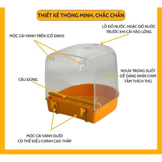 Hộp tắm cho chim tiện lợi, phù hợp với mọi loại lồng chim