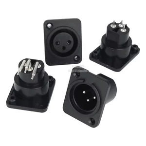 Canon đầu nối tín hiệu 3 chân, ổ cắm/ổ cắm nhựa, chân cong, pin thẳng, dùng cho thiết bị âm thanh