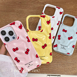 Phim hoạt hình dễ thương Kitty Bow Họa tiết sao băng Vỏ màu trơn cho IPhone 13 11 16 12 14 15 Pro Max Plus Vỏ điện thoại Màu kẹo Chống sốc Sáng tạo Vỏ thiết kế mới Vỏ chống rơi