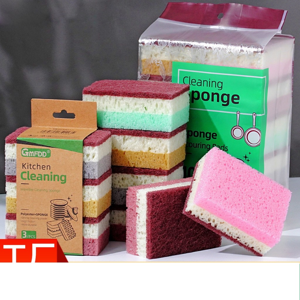 SET 5 Miếng cọ rửa chén bát (NHIỀU LỚP BÁNH BÒ) tiện dụng ,Miếng bọt biển BÁNH BÒ cọ rửa xoong nồi