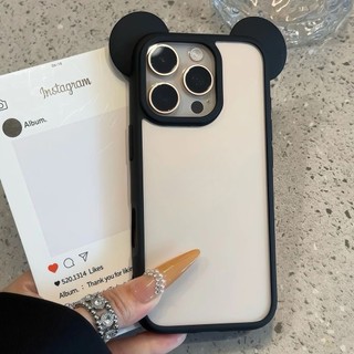 Ốp điện thoại di động acrylic tai mèo ba chiều dễ thương cho iPhone16 Pro Max 15 14 13 12 Pro Max bảo vệ camera chống sốc chống rơi mặt sau cứng