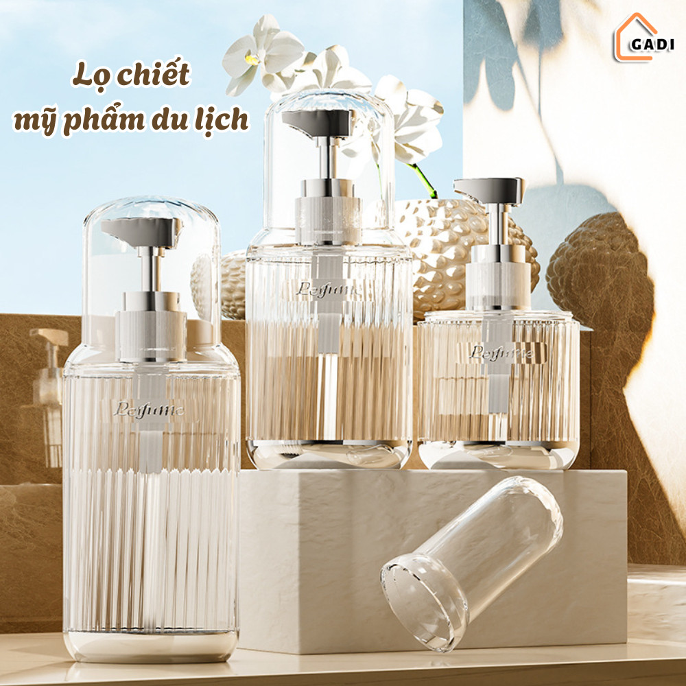 Bộ Chai Chiết Sữa Tắm Du Lịch, Lọ Chiết Dầu Gội Trong Suốt Cao Cấp Tiện Lợi