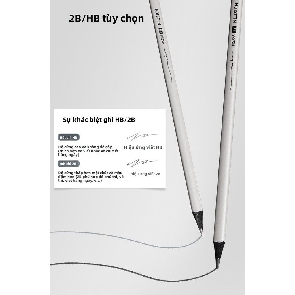 Bút Chì 2B Cho Trẻ Em Gỗ Đen Màu Xám Dành Cho Trường Mầm Non & Học Sinh Lớp 1-2